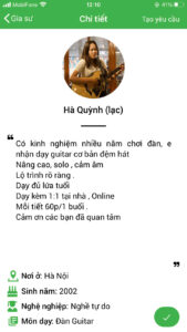 cô dạy guitar