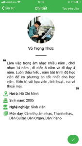 giáo viên nam dạy guitar