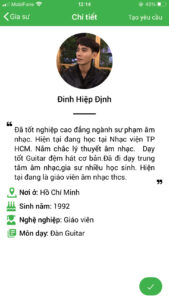 học kèm đàn guitar