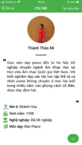 giáo viên dạy kèm piano